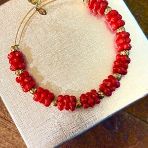 ALEX AND ANI EXTREMELY RARE VINTAGE  BEADED Red Beaded  BRACELET
